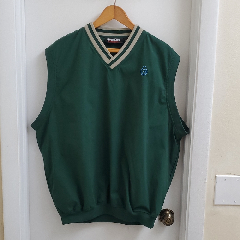 New Without Tags Ultraclub Collection Green Sleeveless Sweater Vest Size L